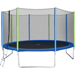 Outdoor Trampoline with Wind Stakes 12FT, Blue