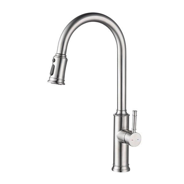 Pullout Spray Kitchen Faucet // NS01-White