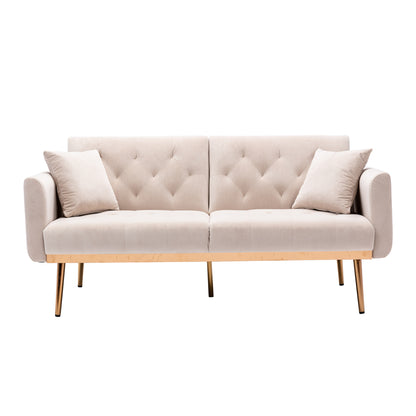 Giga Loveseat Sofa With Rose Gold Metal Feet