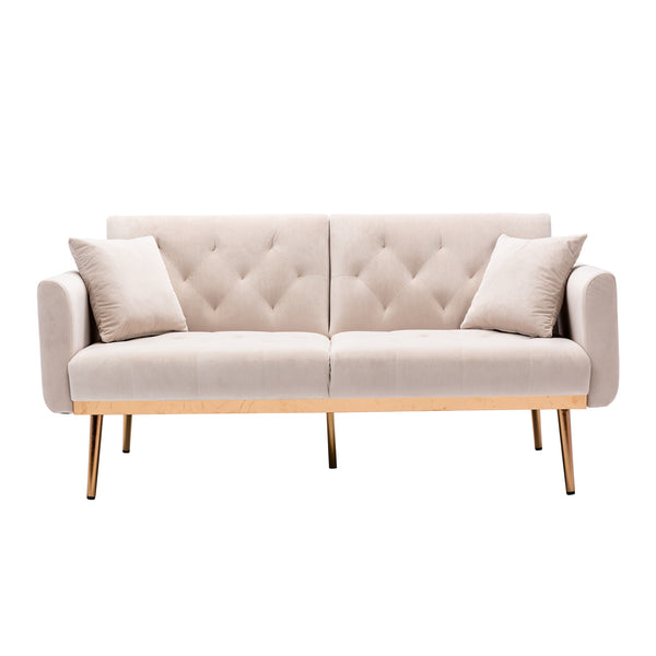 Loveseat Sofa With Rose Gold Metal Feet