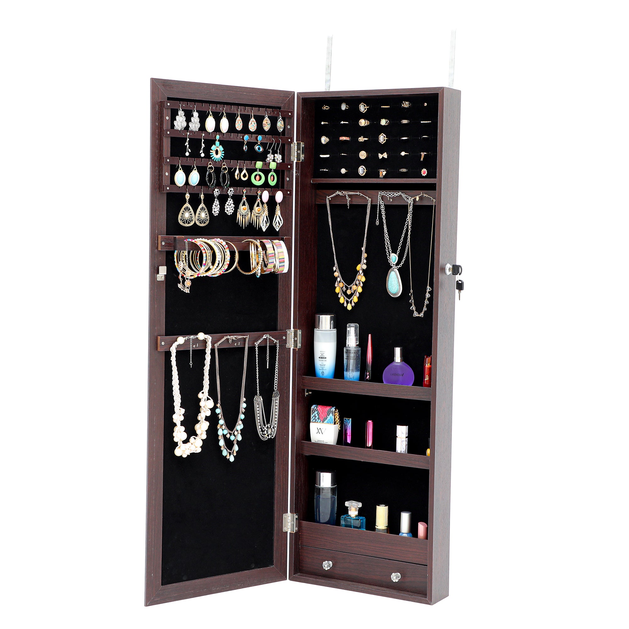 Fashion Simple Jewelry Storage Mirror Cabinet