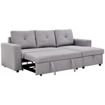 Reversible Pull out Sleeper L-Shaped Sectional Storage Sofa Bed