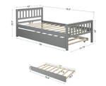 Twin Bed with Headboard and Footboard Grey