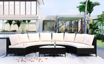 All-Weather Outdoor Patio Sectional Furniture Set Half-Moon Sofa Set