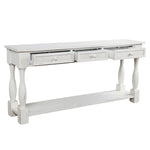 TREXM Console Table 64" Long Sofa Table Easy Assembly with Drawers and Shelf for Entryway, Hallway, Living Room (Antique White)