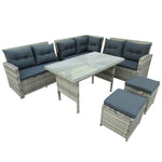 Patio Furniture Outdoor Sectional Sofa Set, Gray (6Pcs)