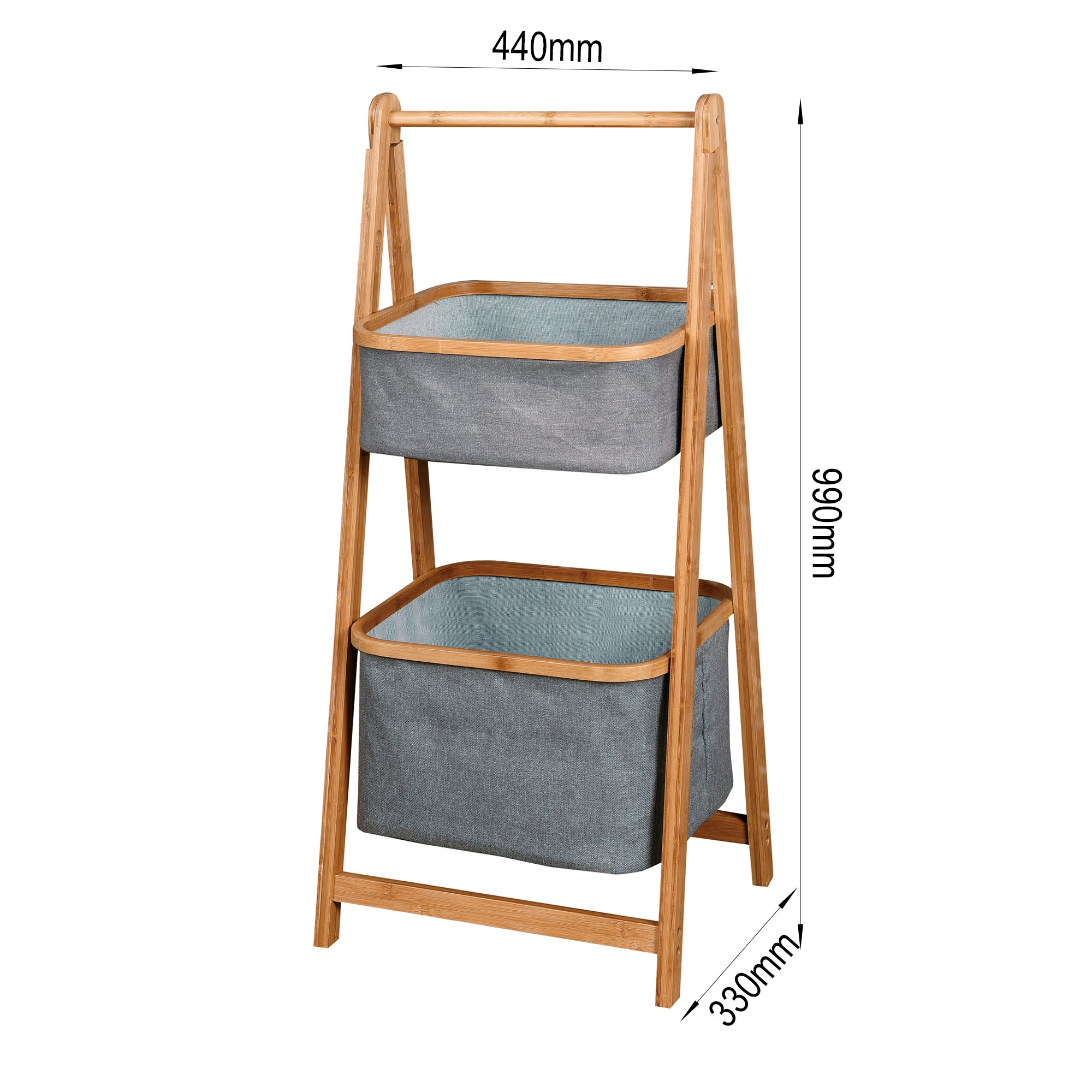 2-Tier Storage Bamboo Rack