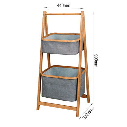 2-Tier Storage Bamboo Rack