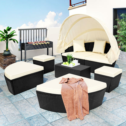 Outdoor Rattan Daybed Sunbed Set