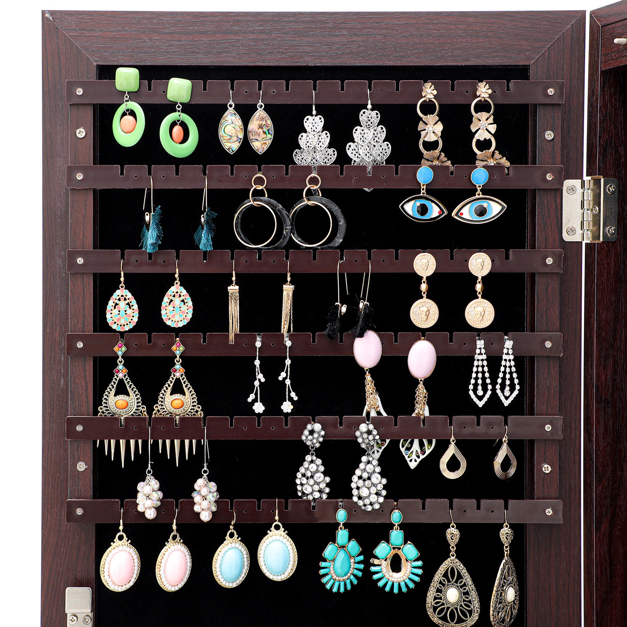 Fashion Simple Jewelry Storage Mirror Cabinet With LED Lights