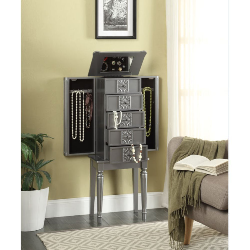 Jewelry Armoire in Silver