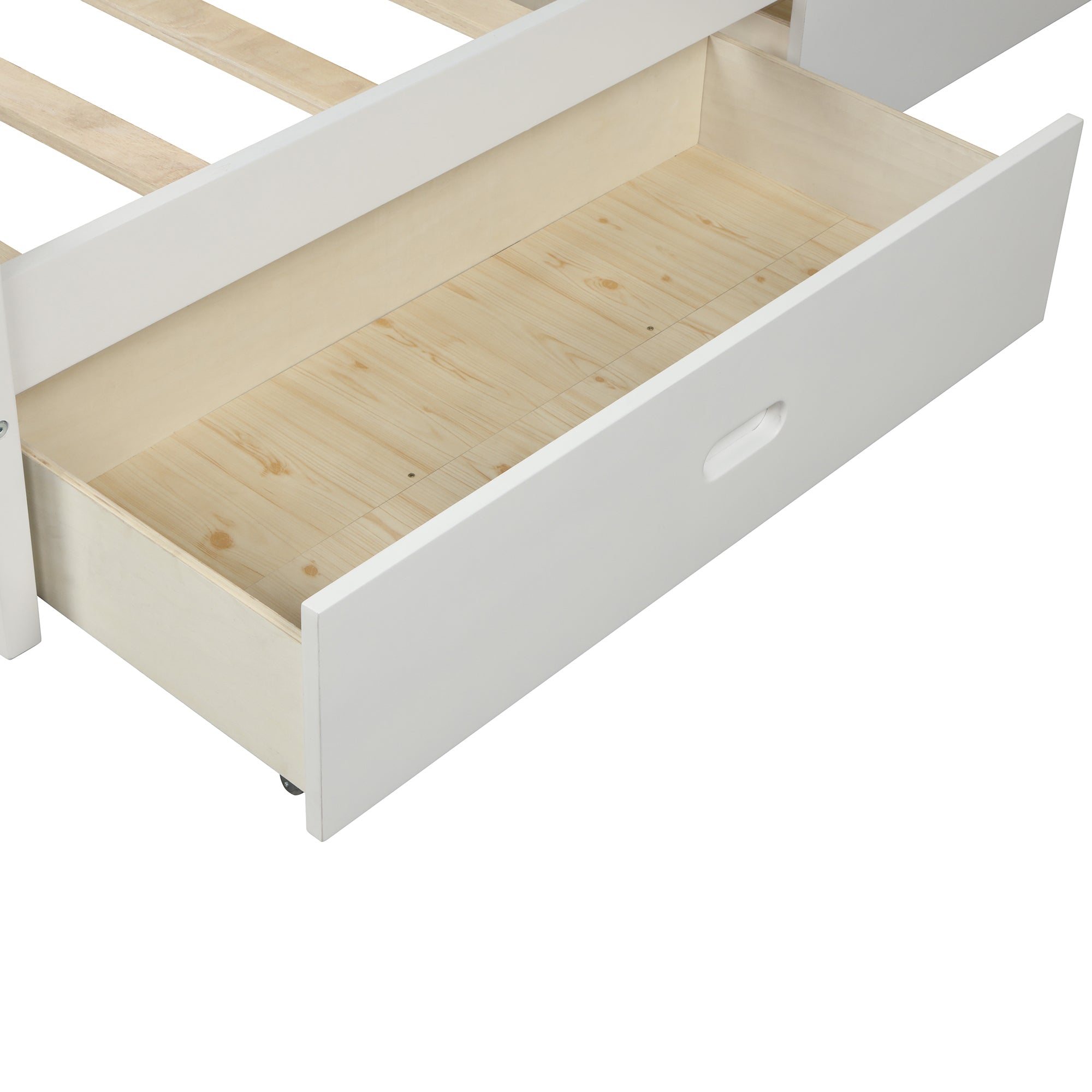 platform full bed with drawers, white