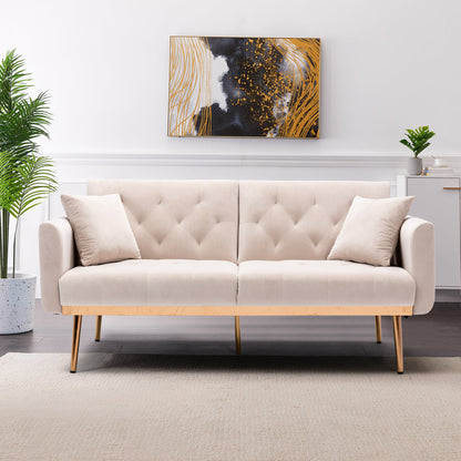 Giga Loveseat Sofa With Rose Gold Metal Feet