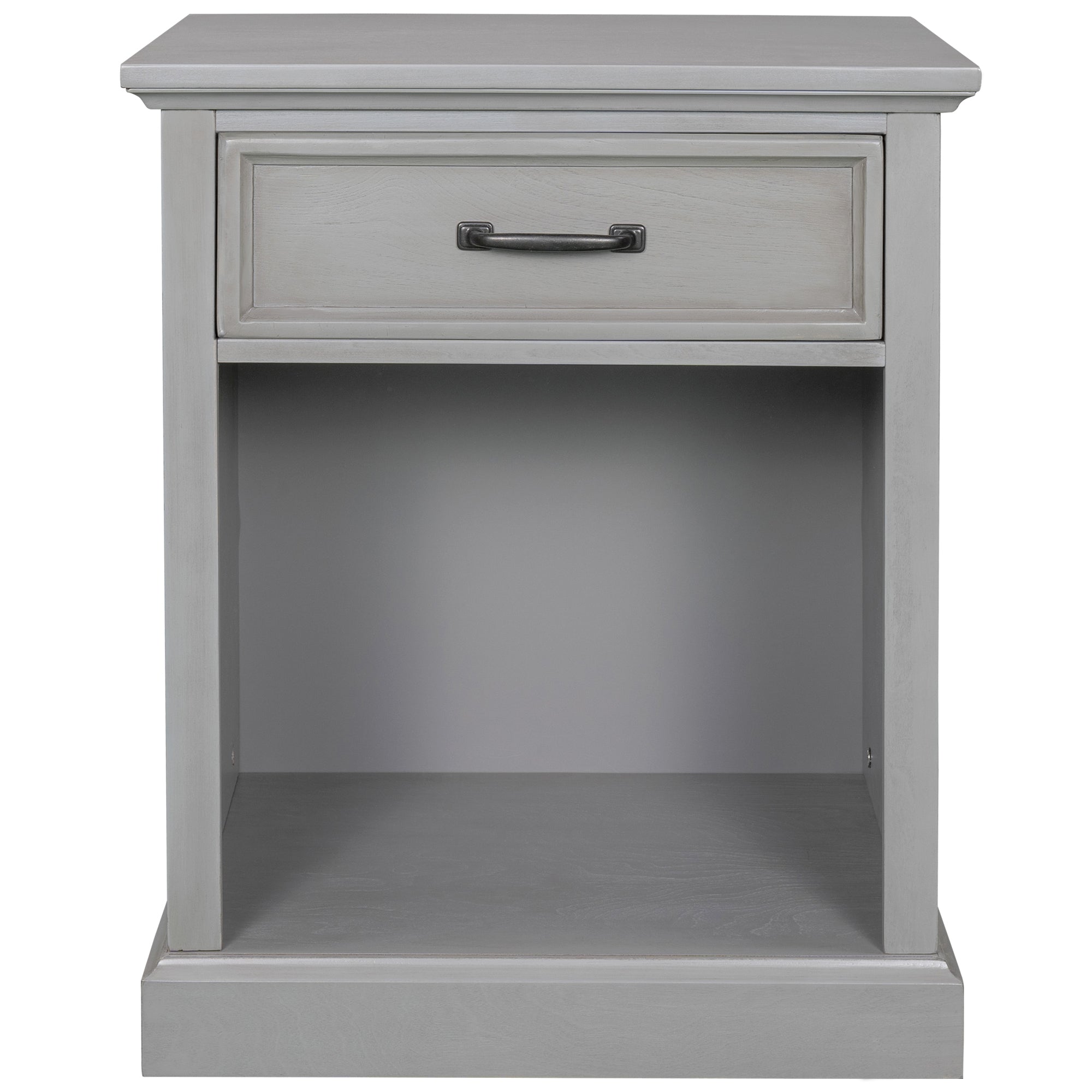 Old Paint Style Modern Wooden Nightstand Gray