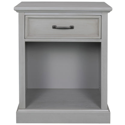 Old Paint Style Modern Wooden Nightstand Gray