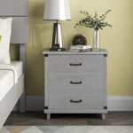 Modern Bedroom Nightstand with 3 Drawers Gray