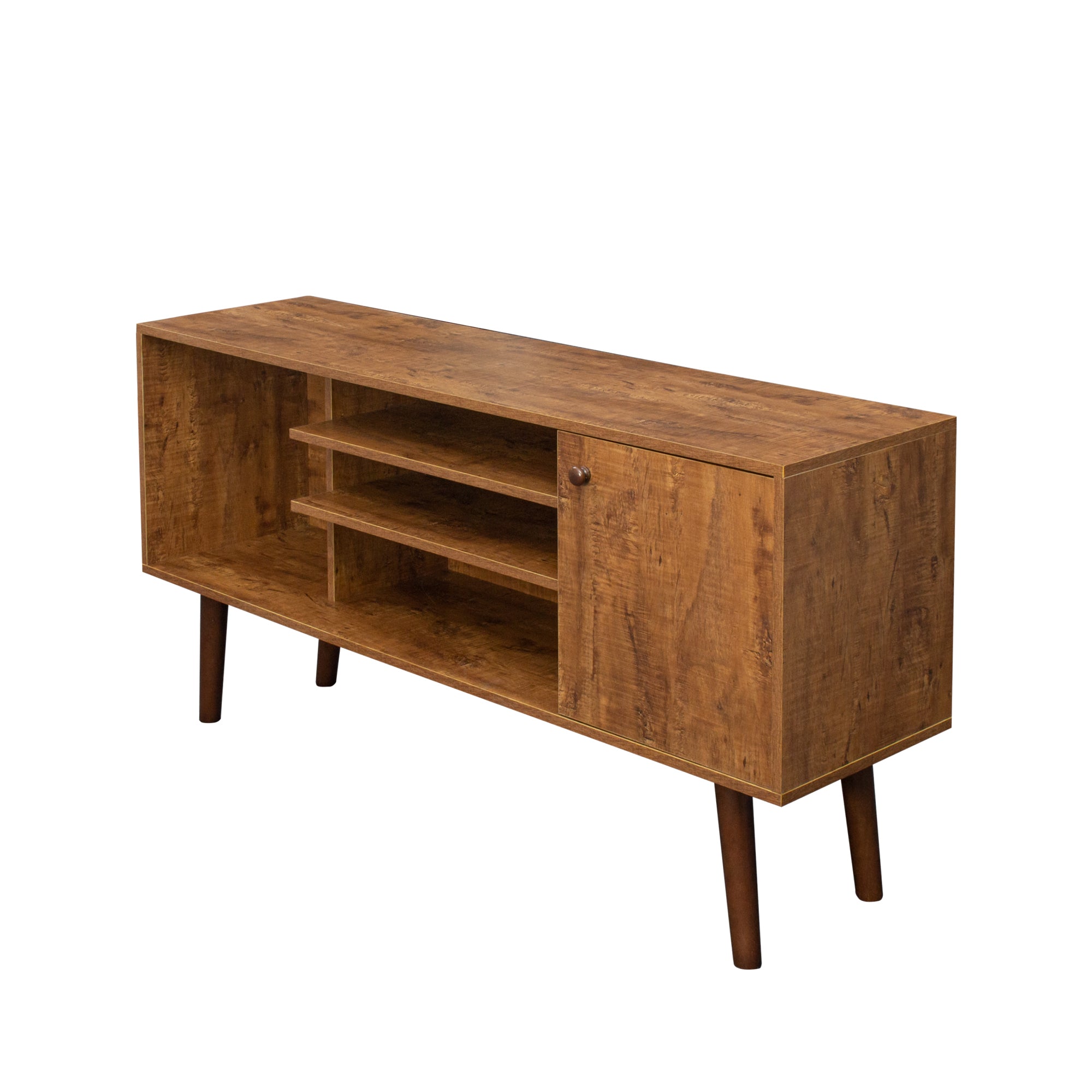 TV Stand Use in Living Room Furniture with 1 storage and 2 shelves Cabinet, high quality particle board,Walnut