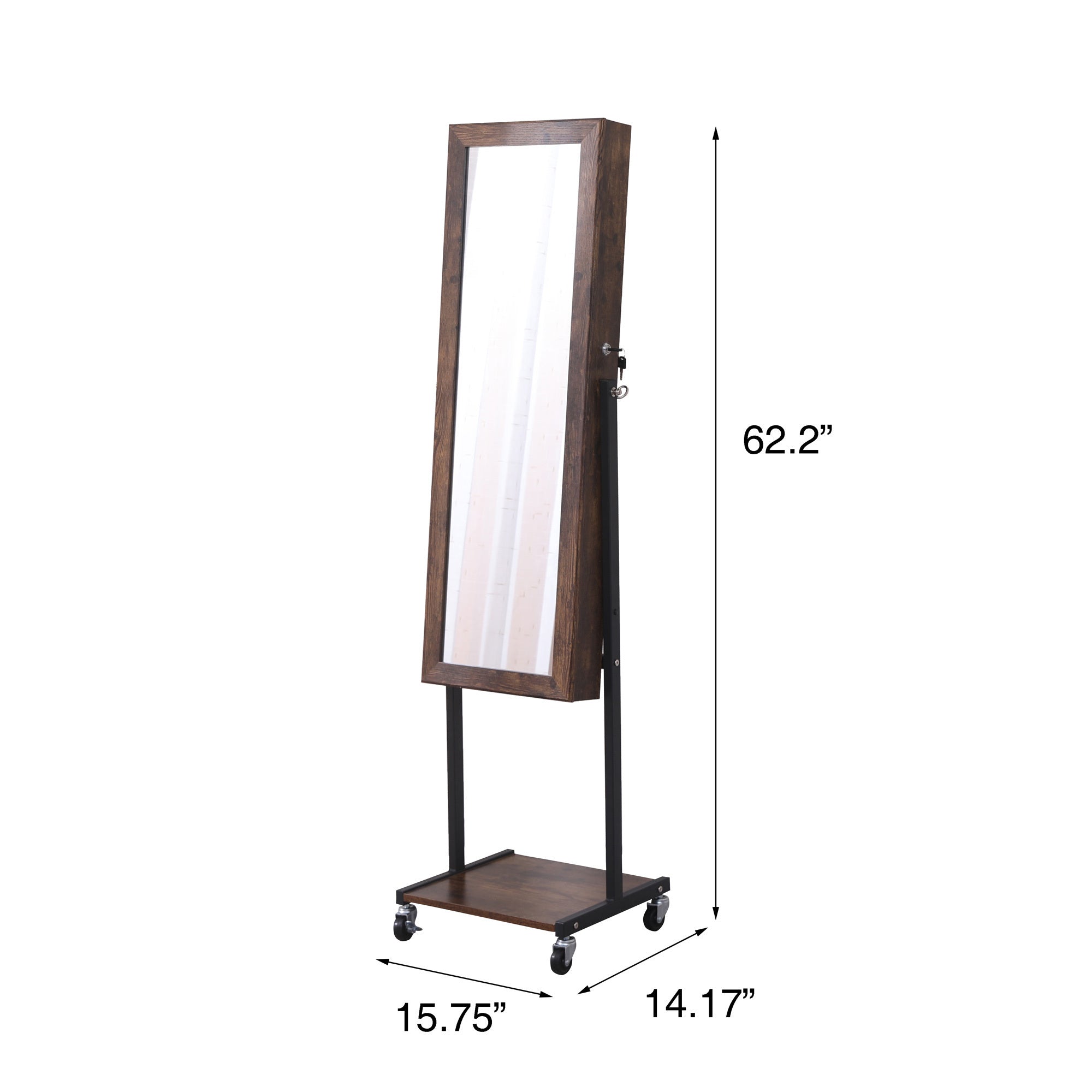 Standing jewelry cabinet with LED Lights