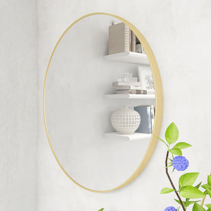 32" Wall Circle Mirror Golden