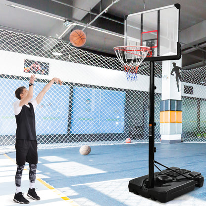 Portable Basketball Hoop Basketball with LED Lights, Black