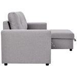 Reversible Pull out Sleeper L-Shaped Sectional Storage Sofa Bed