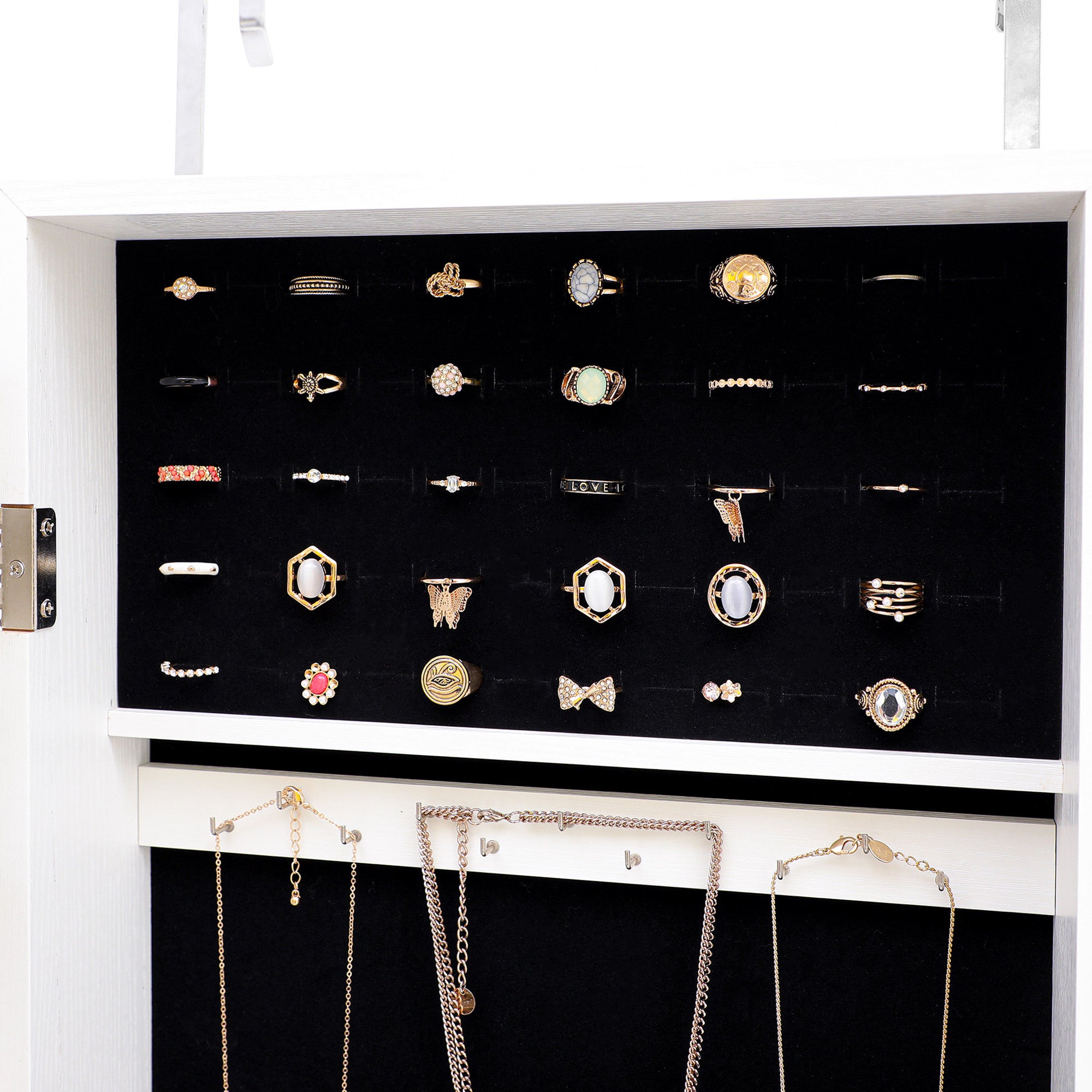 Fashion Simple Jewelry Storage Mirror Cabinet