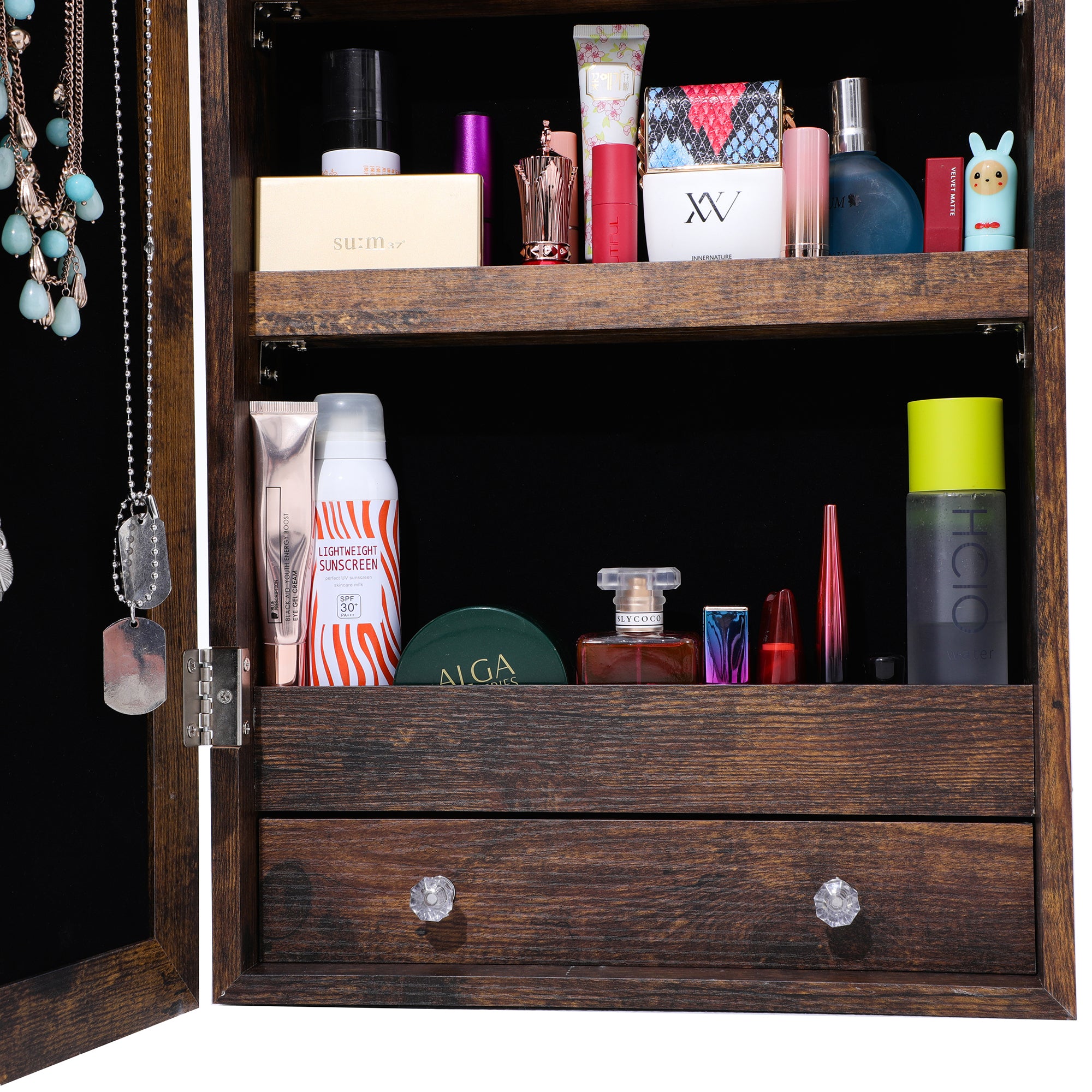 Fashion Simple Jewelry Storage Mirror Cabinet