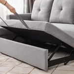 Reversible Pull out Sleeper L-Shaped Sectional Storage Sofa Bed