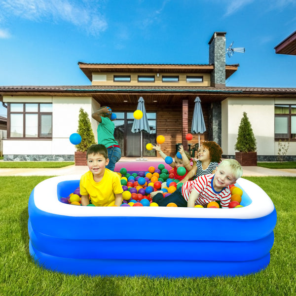 Inflatable Swimming Pool Three-layer Printing, Blue