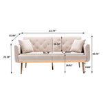 Loveseat Sofa With Rose Gold Metal Feet