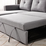 Reversible Pull out Sleeper L-Shaped Sectional Storage Sofa Bed