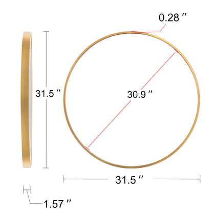 32" Wall Circle Mirror Golden