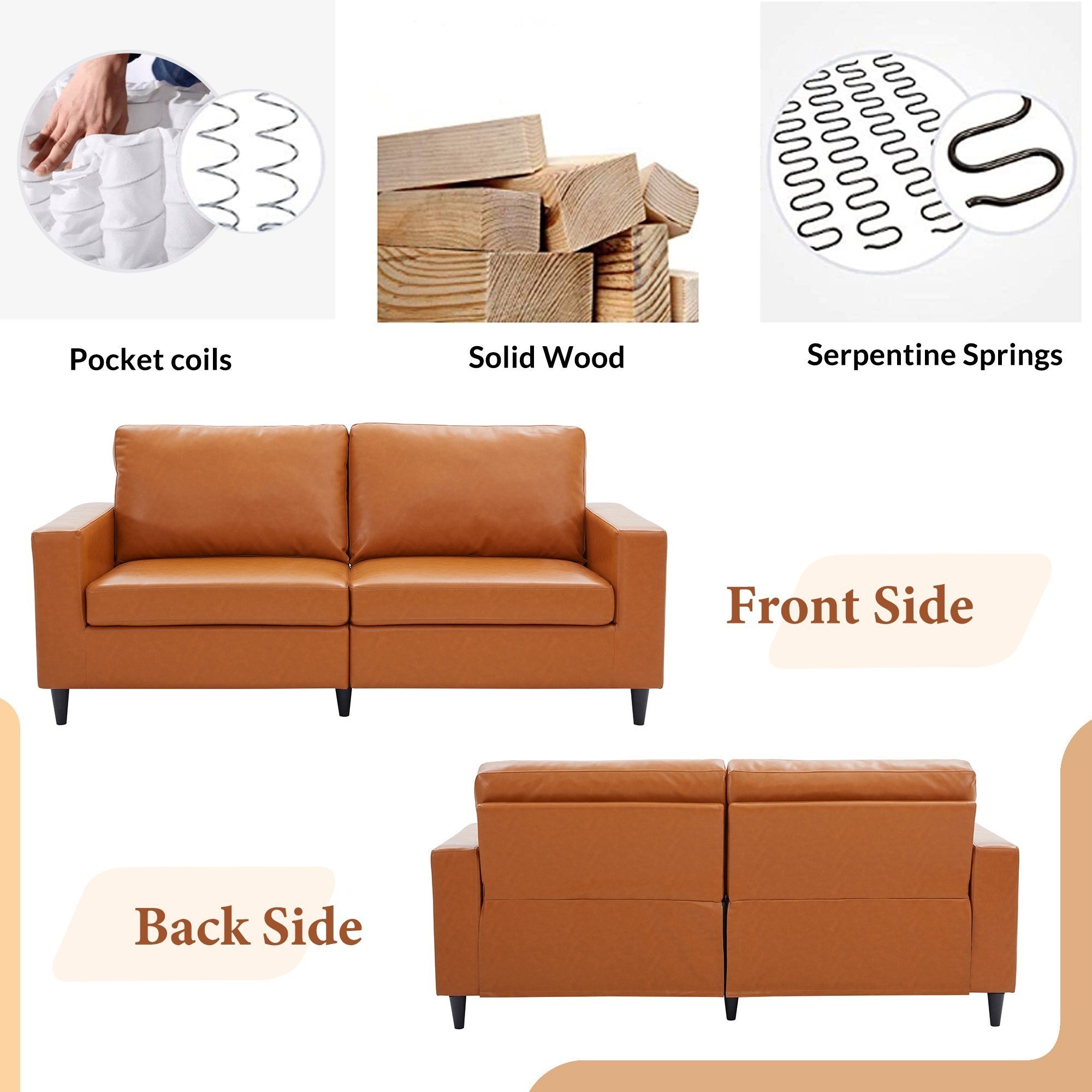 Giga Modern Style PU Leather Upholstered Loveseat Sets