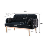 Black Velvet Loveseat Sofa