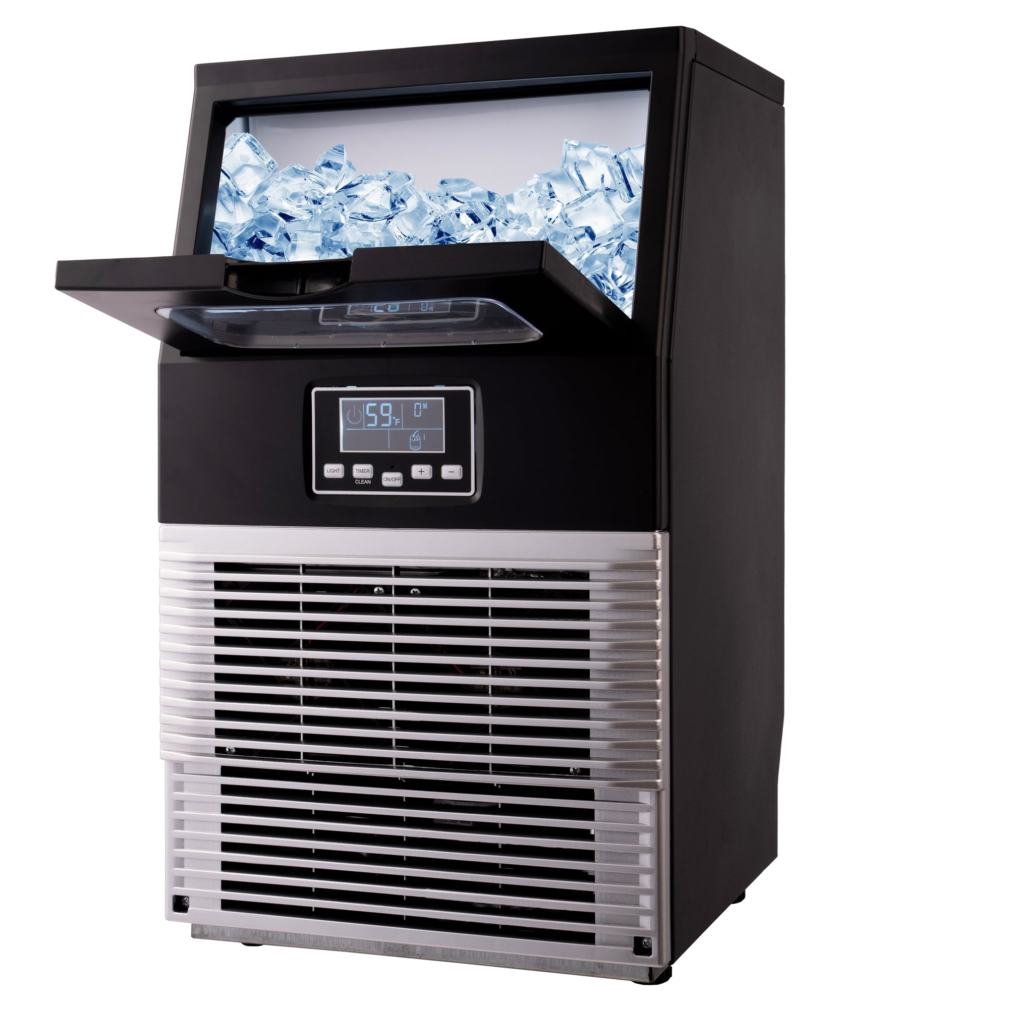 Freestanding Commercial Ice Maker Machine, Black