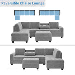 L Shaped Modern Sectional Sofa with Reversible Chaise