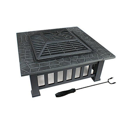 Upland Charcoal Fire Pit with Cover-Antique Finish