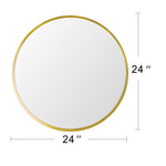 24" Wall Circle Mirror Golden