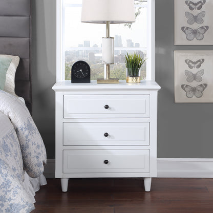 3-Drawer Wood Nightstand