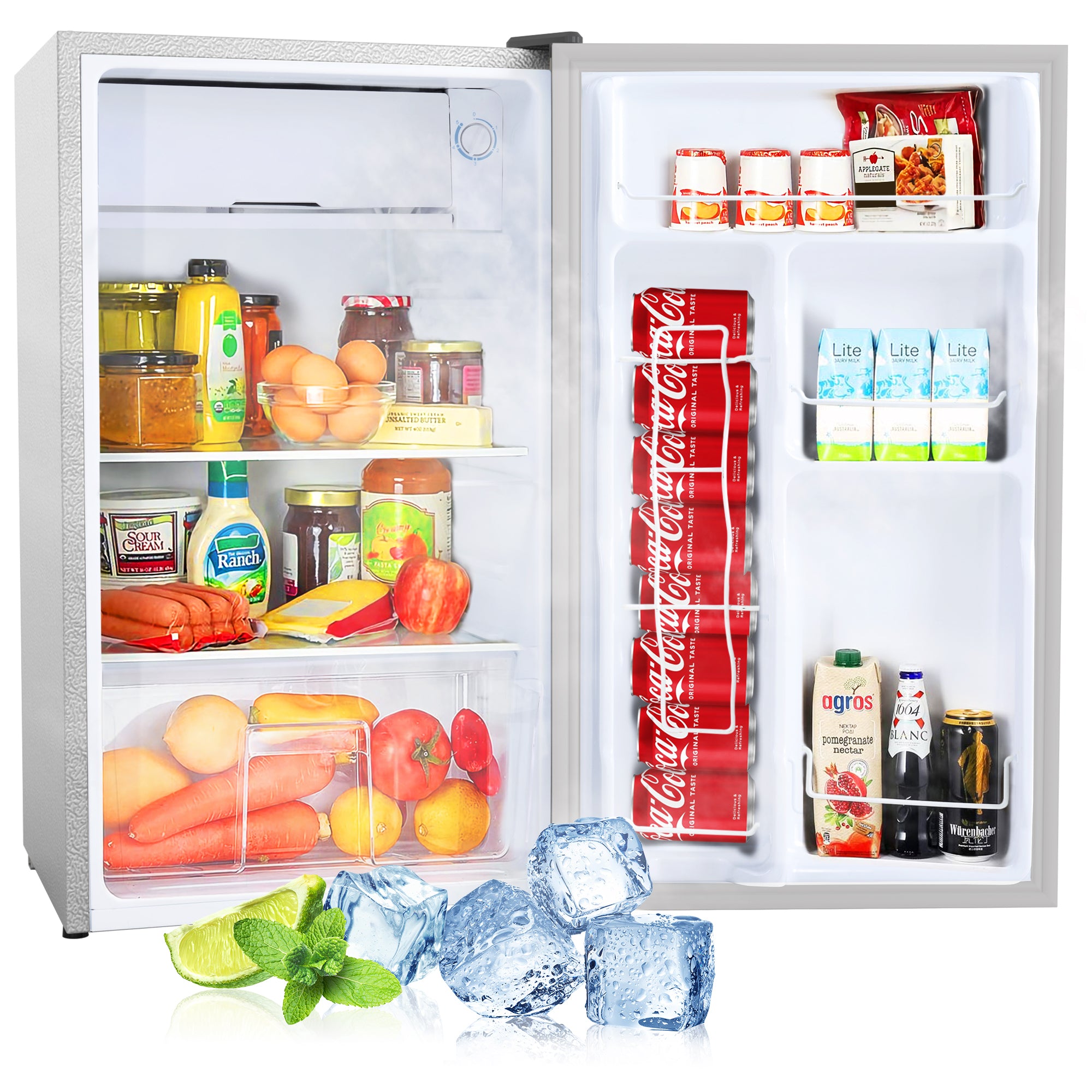 Compact refrigerator with freezer, 3.2 Cu.ft Mini Fridge