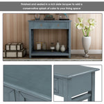TREXM  Console Table with 2 Drawers and Bottom Shelf, Entryway Accent Sofa Table (Antique Navy)