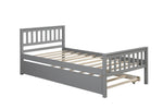 Twin Bed with Headboard and Footboard Grey