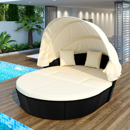 Outdoor Rattan Daybed Sunbed Set