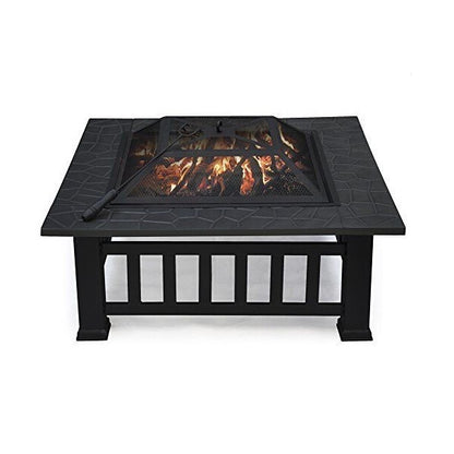 Upland Charcoal Fire Pit with Cover-Antique Finish