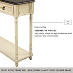 TREXM Console Table Sofa Table with Drawers for Entryway with Projecting Drawers and Long Shelf (Beige)