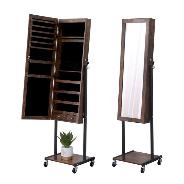 Standing jewelry cabinet with LED Lights