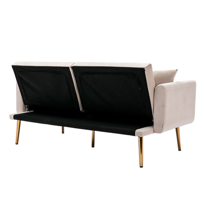 Giga Loveseat Sofa With Rose Gold Metal Feet