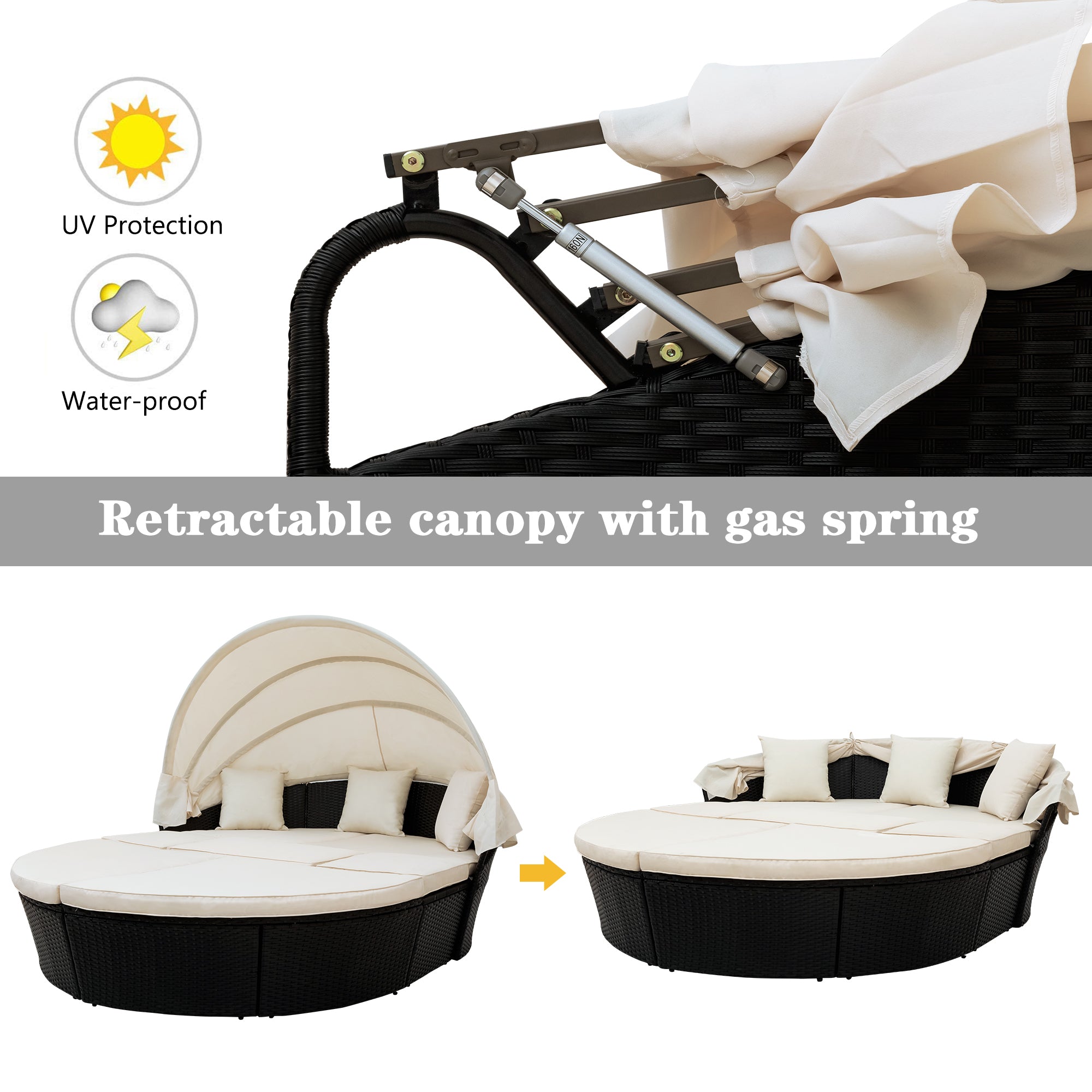 Outdoor Rattan Daybed Sunbed Set
