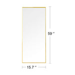 59" x 15.7" Full Length Mirror Golden Aluminum