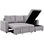 Reversible Pull out Sleeper L-Shaped Sectional Storage Sofa Bed